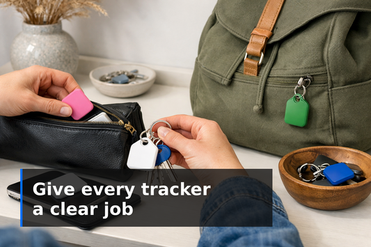 Generated lifestyle image for How to Choose Tracker Colours for Keys, Bags and Everyday Items